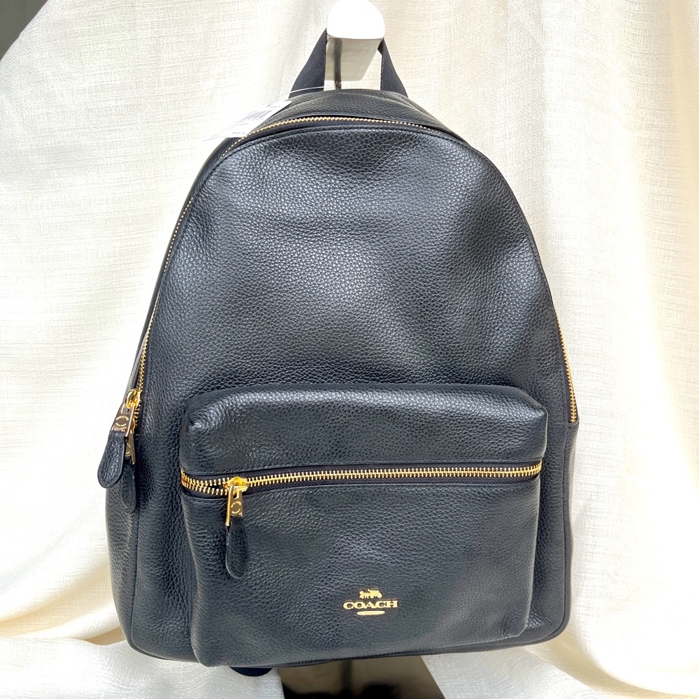 NWT Coach F29004 backpack pebble leather black